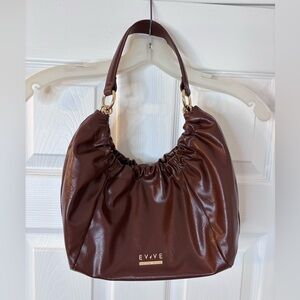 Evvve Brown Gathered Shoulder Bag